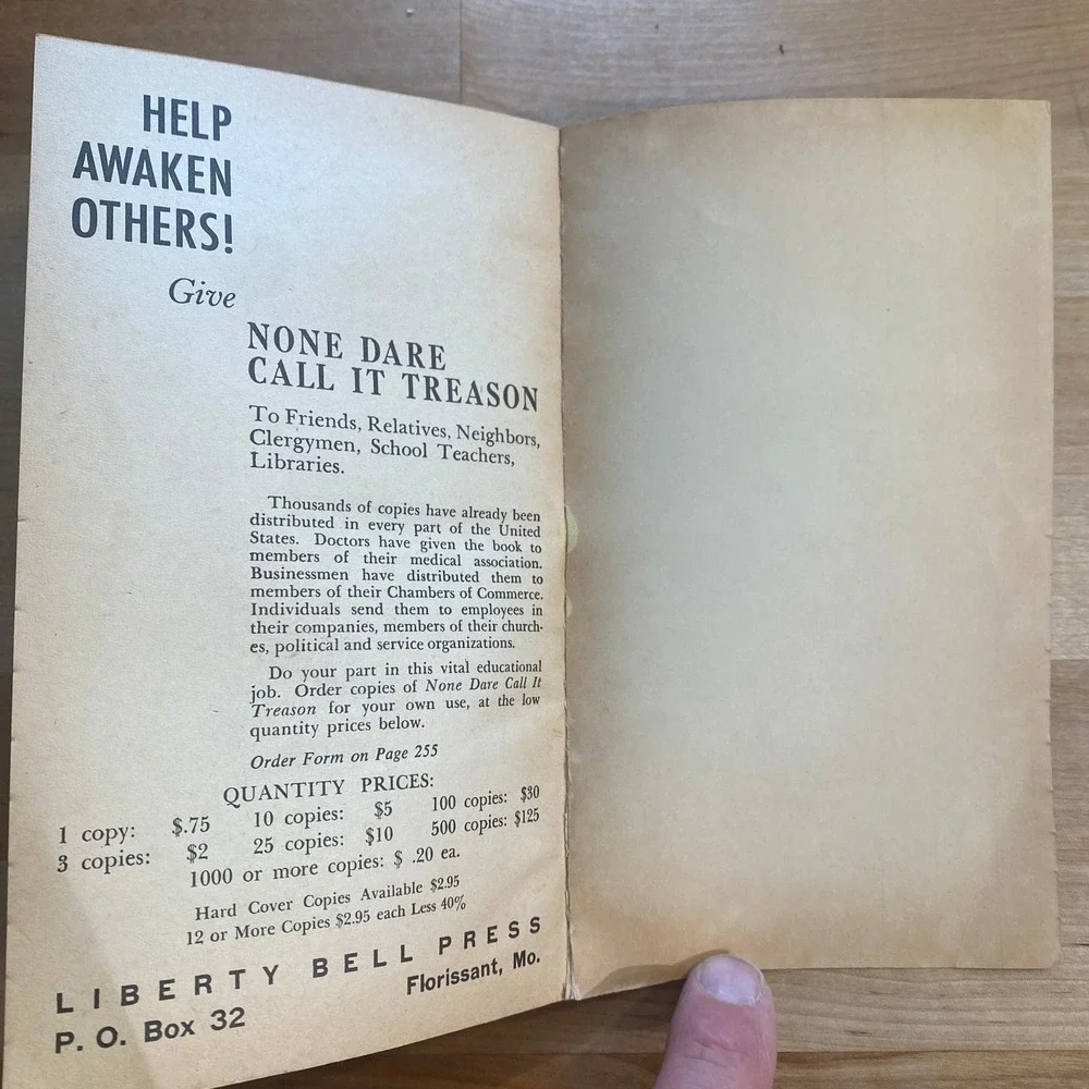 NONE DARE CALL IT TREASON John‎ A. Stormer 1964 Anti-Communist Cold War